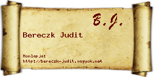 Bereczk Judit névjegykártya